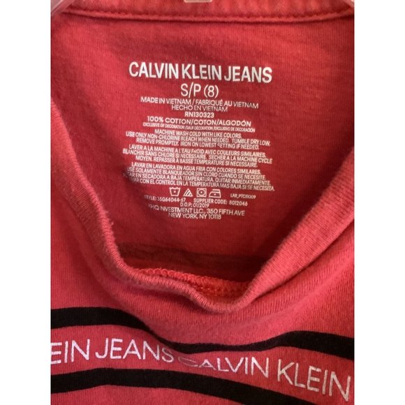 Calvin Klein Jeans Boys Size 8 Small Red Tee T-shirt - Picture 4 of 4